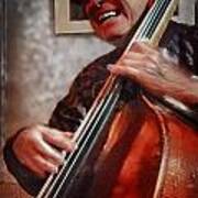 Smiling Bass Player Poster