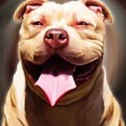 Smiling Pit Bull By Spano Poster