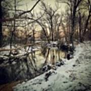 Snow Along The Banks Of Mill Creek Poster