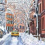 Snow West Village New York City Poster
