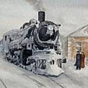 Snowbound Locomotive Poster