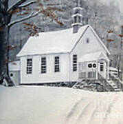 Snowy Gates Chapel  -little White Church - Ellijay Poster