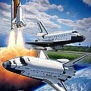 Space Shuttle Montage Poster