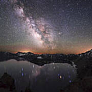 Sparkling Night In Crater Lake Poster