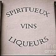 Spiritueux Vins Liqueurs Poster