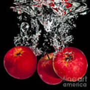 Splashing Apples Poster