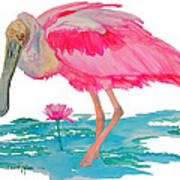 Spoonbill Wading Poster