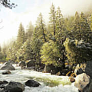 Spring Creek And Rocks In Yosemite Park Poster