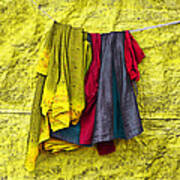 Clothes Drying On A Clotheslines - Minimalist Photography Poster