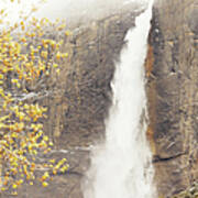 Spring Waterfall In Yosemite Park Poster