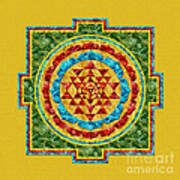 Sri Yantra In Green Poster