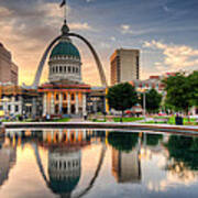 St. Louis Skyline Morning Reflections Poster