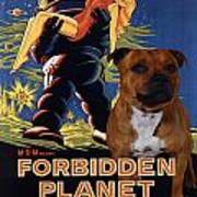 Staffordshire Bull Terrier Art Canvas Print - Forbidden Planet Movie Poster Poster