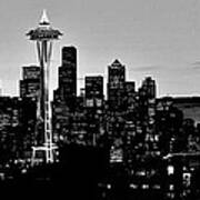 Stark Seattle Skyline Poster