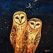 Starlight Owls Poster