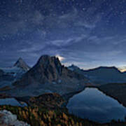 Starry Night At Mount Assiniboine Poster