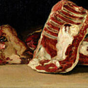 Still Life Of Sheep's Ribs And Head Poster