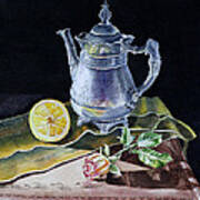 Still Life With Lemon And Rose Poster