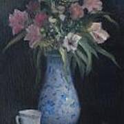 Still Life With Pink Flowers Poster