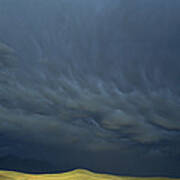Storm Clouds Over Grasslands Np Canada Poster