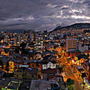 Stormy Evening Skyline In Quito Poster