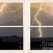 Stormy Night Window View Poster