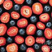 Strawberries And Blueberries Poster