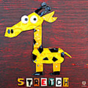 Stretch The Giraffe License Plate Art Poster