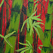 Sultry Bamboo Forest Acrylic Painting Poster