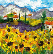 Sunflowers In Tuscany Poster