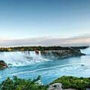 Sunset American And Canadian Falls At Niagara Poster