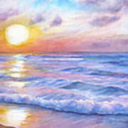 Sunset Beach Hawaii Seascape Poster