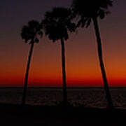 Sunset Beach Silhouette Poster