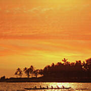 Sunset Canoe Poster