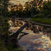 Sunset On The Quiet River Poster