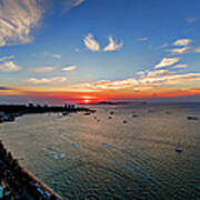 Sunset Over Central Pattaya  Thailand Poster