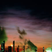 Sunset Over Ici's Wilton Chemical Plant Poster