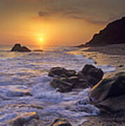 Sunset Over Leo Carillo State Beach Poster