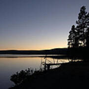 Sunset Over Yellowstone Lake Poster