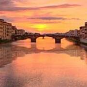 Sunset Reflections In Florence Italy Poster