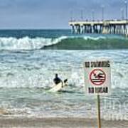 Surfing Venice Beach Ca Poster