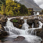 Swiftcurrent Falls In Autumn Poster