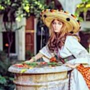 Talitha Getty By A Fountain Poster