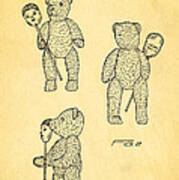 Teddy Bear And Mask Patent Art 1994 Poster