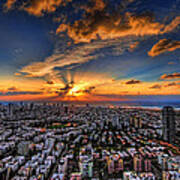 Tel Aviv Sunset Time Poster
