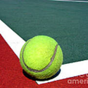 Tennis Ball On Court Poster