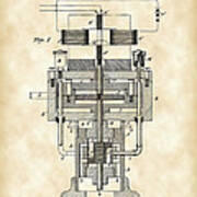 Tesla Electric Generator Patent 1894 - Vintage Poster