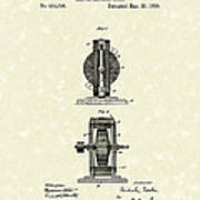 Tesla Motor 1890 Patent Art Poster