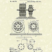 Tesla Motor 1891 Patent Art Poster