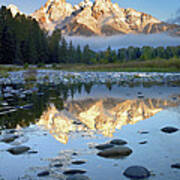 Teton Range Reflected In Water Grand Poster